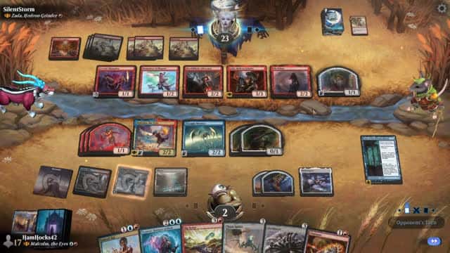 Watch MTG Arena Video Replay - Malcolm, the Eyes by HamHocks42 VS Zada, Hedron Grinder by SilentStorm - Historic Brawl Challenge Match