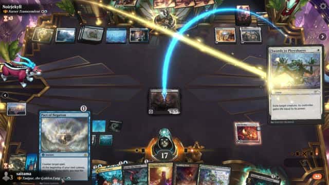 Watch MTG Arena Video Replay - Tasigur, the Golden Fang by saitama VS Narset Transcendent by Noirjekyll - Historic Brawl