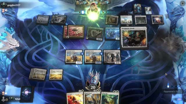 Watch MTG Arena Video Replay - Mono White Aggro by Khat VS Mono Blue Midrange by goggles3327 - Explorer Ranked