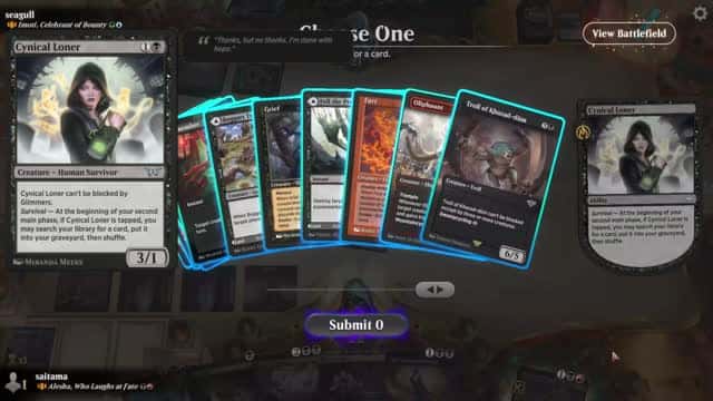 Watch MTG Arena Video Replay - Alesha, Who Laughs at Fate by saitama VS Imoti, Celebrant of Bounty by seagull - Historic Brawl