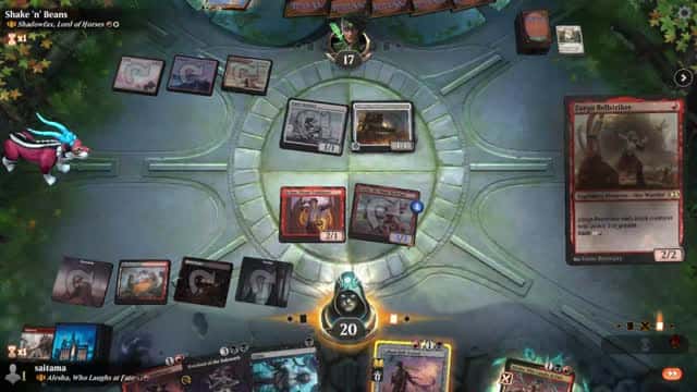 Watch MTG Arena Video Replay - Alesha, Who Laughs at Fate by saitama VS Shadowfax, Lord of Horses by Shake 'n' Beans - Historic Brawl