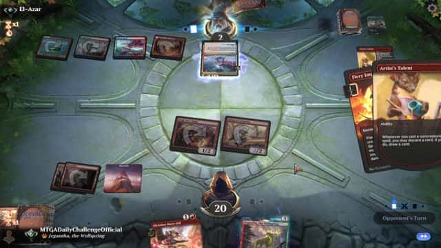 Watch MTG Arena Video Replay - Mono Red Aggro by MTGADailyChallengeOfficial VS Izzet Midrange by El-Azar - Explorer Traditional Ranked