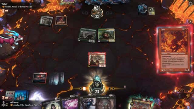 Watch MTG Arena Video Replay - Alesha, Who Laughs at Fate by saitama VS Jetmir, Nexus of Revels by Yelef - Historic Brawl