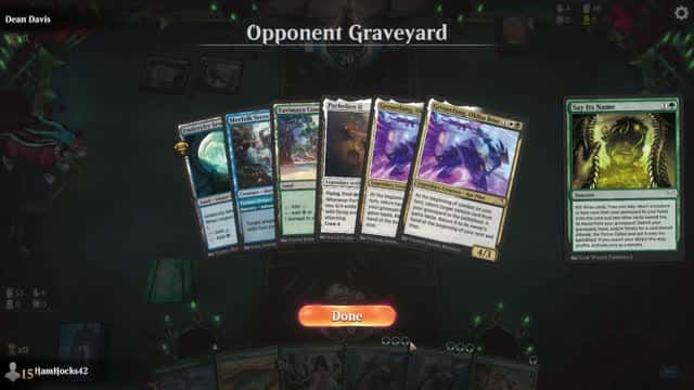 Watch MTG Arena Video Replay - Mono Green Aggro by HamHocks42 VS 4 Color Midrange by Dean Davis - Explorer Play