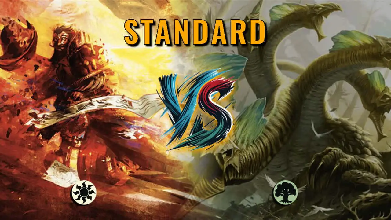 Watch MTG Arena Standard Video - Mono White Midrange by ToneLoc1899 VS Mono Green Control by Napalmkitten - 84cc54