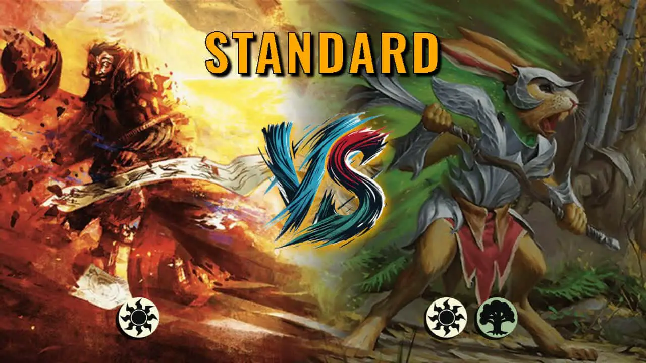 Watch MTG Arena Standard Video - Mono White Midrange by ToneLoc1899 VS Selesnya Aggro by Alpha - e60c5e