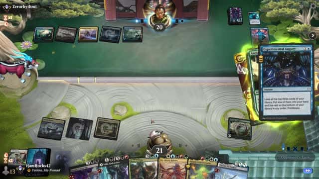 Watch MTG Arena Video Replay - 5 Color Midrange by HamHocks42 VS Grixis Control by Zerorhythm1 - Explorer Traditional Ranked