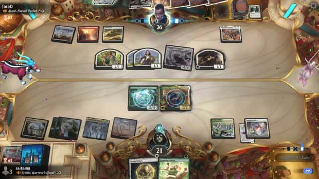 Watch MTG Arena Video Replay - Sythis, Harvest's Hand by saitama VS Ajani, Nacatl Pariah by JotaO - Historic Brawl