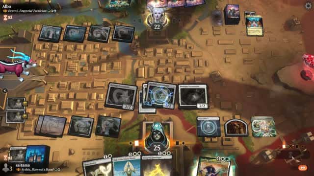 Watch MTG Arena Video Replay - Sythis, Harvest's Hand by saitama VS Derevi, Empyrial Tactician by Albo - Historic Brawl