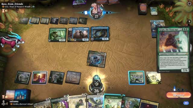 Watch MTG Arena Video Replay - Sythis, Harvest's Hand by saitama VS Uro, Titan of Nature's Wrath by Ross_from_Friends - Historic Brawl