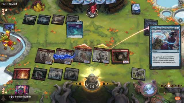 Watch MTG Arena Video Replay - Mono Red Aggro by CunicoliGoblin VS Dimir Midrange by TheXiled - Standard Traditional Ranked