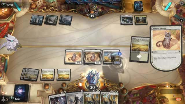 Watch MTG Arena Video Replay - Mono White Aggro by Khat VS Bant Midrange by MVM - Explorer Ranked