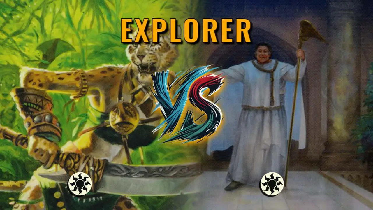 Watch MTG Arena Explorer Video - Mono White Aggro by Khat VS Mono White Midrange by Princess Decelli - 87e8e6