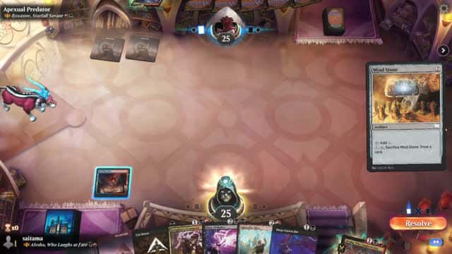 Watch MTG Arena Video Replay - Alesha, Who Laughs at Fate by saitama VS Roxanne, Starfall Savant by Apexual Predator - Historic Brawl