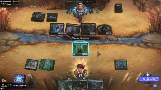 Watch MTG Arena Video Replay - Simic Aggro by ToneLoc1899 VS Mono Black Midrange by Shay - Standard Ranked