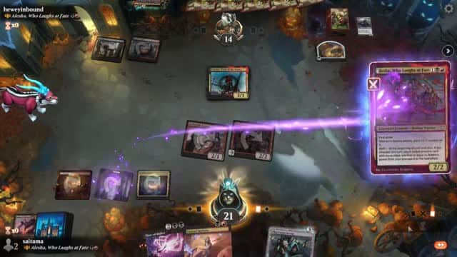 Watch MTG Arena Video Replay - Alesha, Who Laughs at Fate by saitama VS Alesha, Who Laughs at Fate by heweyinbound - Historic Brawl