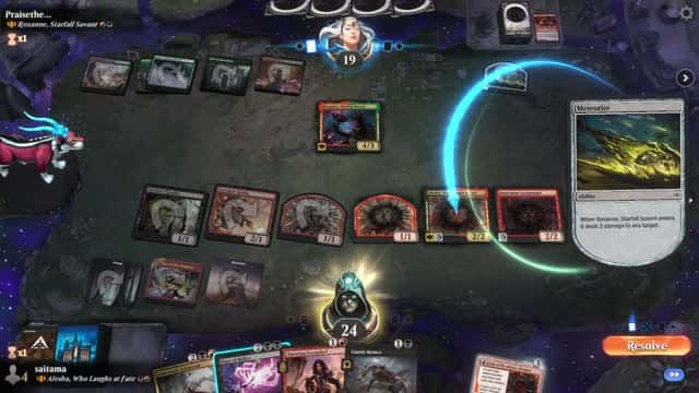 Watch MTG Arena Video Replay - Alesha, Who Laughs at Fate by saitama VS Roxanne, Starfall Savant by Praisethe... - Historic Brawl