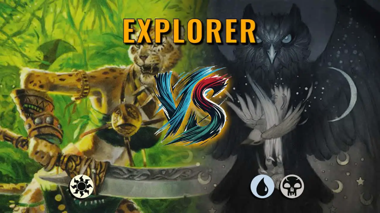 Watch MTG Arena Explorer Video - Mono White Aggro by Khat VS Dimir Control by JellyCanuck - 270f22