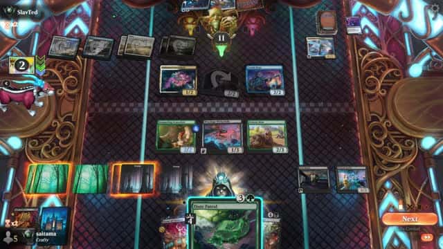 Watch MTG Arena Video Replay - Jund Midrange by saitama VS Esper Midrange by SlavTed - Premier Draft Ranked