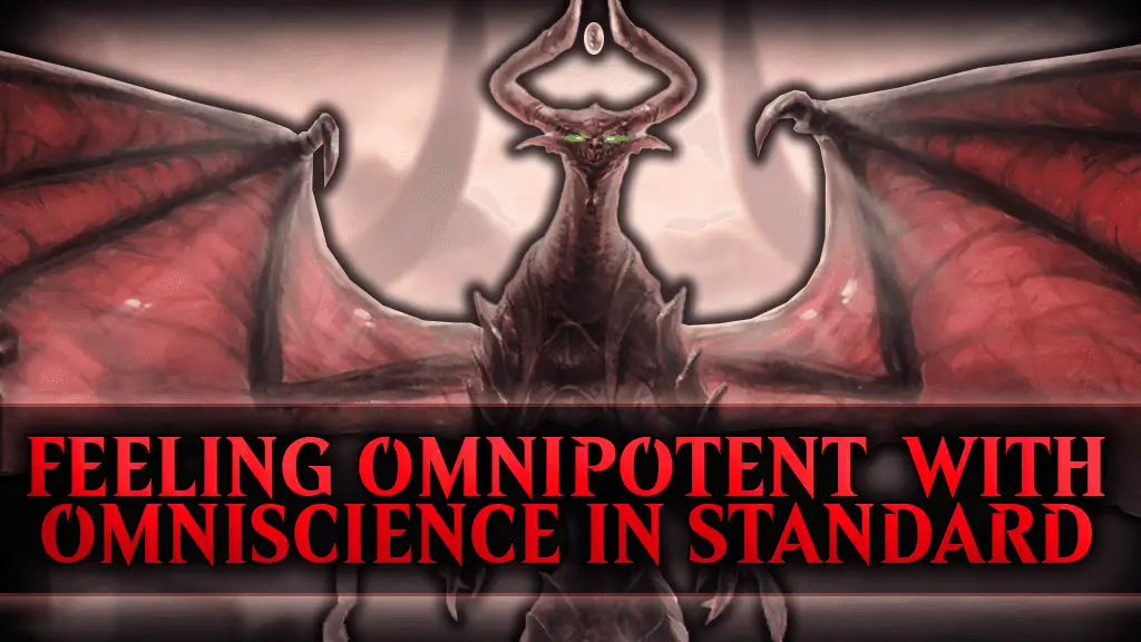 Explore the Azorius Omniscience combo deck in Standard Magic: The Gathering, a powerful strategy that goes off by turn four, overcoming opponents easily.