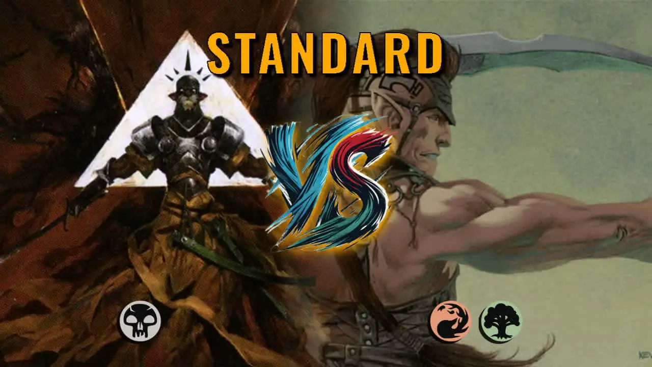 Watch MTG Arena Standard Video - Mono Black Midrange by ToneLoc1899 VS Gruul Midrange by impalakush420 - 565248