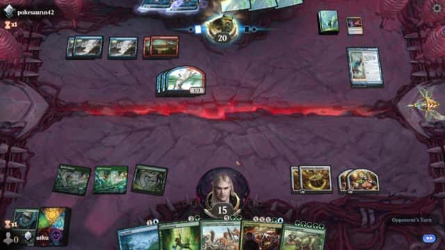 Watch MTG Arena Video Replay - Simic Midrange by utku VS Izzet Control by pokesaurus42 - Standard Ranked