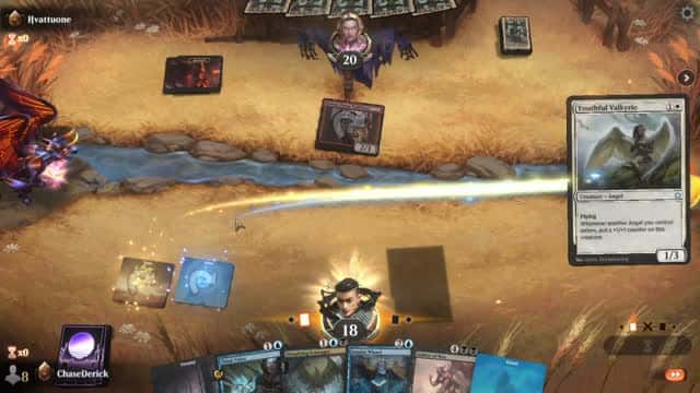 Watch MTG Arena Video Replay - 4 Color Midrange by ChaseDerick VS Mono Red Midrange by Hvattuone - Premier Draft Ranked