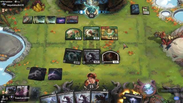 Watch MTG Arena Video Replay - Mono Black Midrange by ToneLoc1899 VS Gruul Midrange by impalakush420 - Standard Ranked