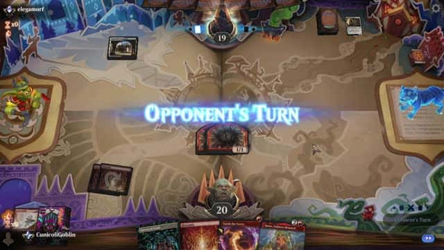 Watch MTG Arena Video Replay - Mono Red Aggro by CunicoliGoblin VS Esper Aggro by elegamorf - Standard Traditional Ranked