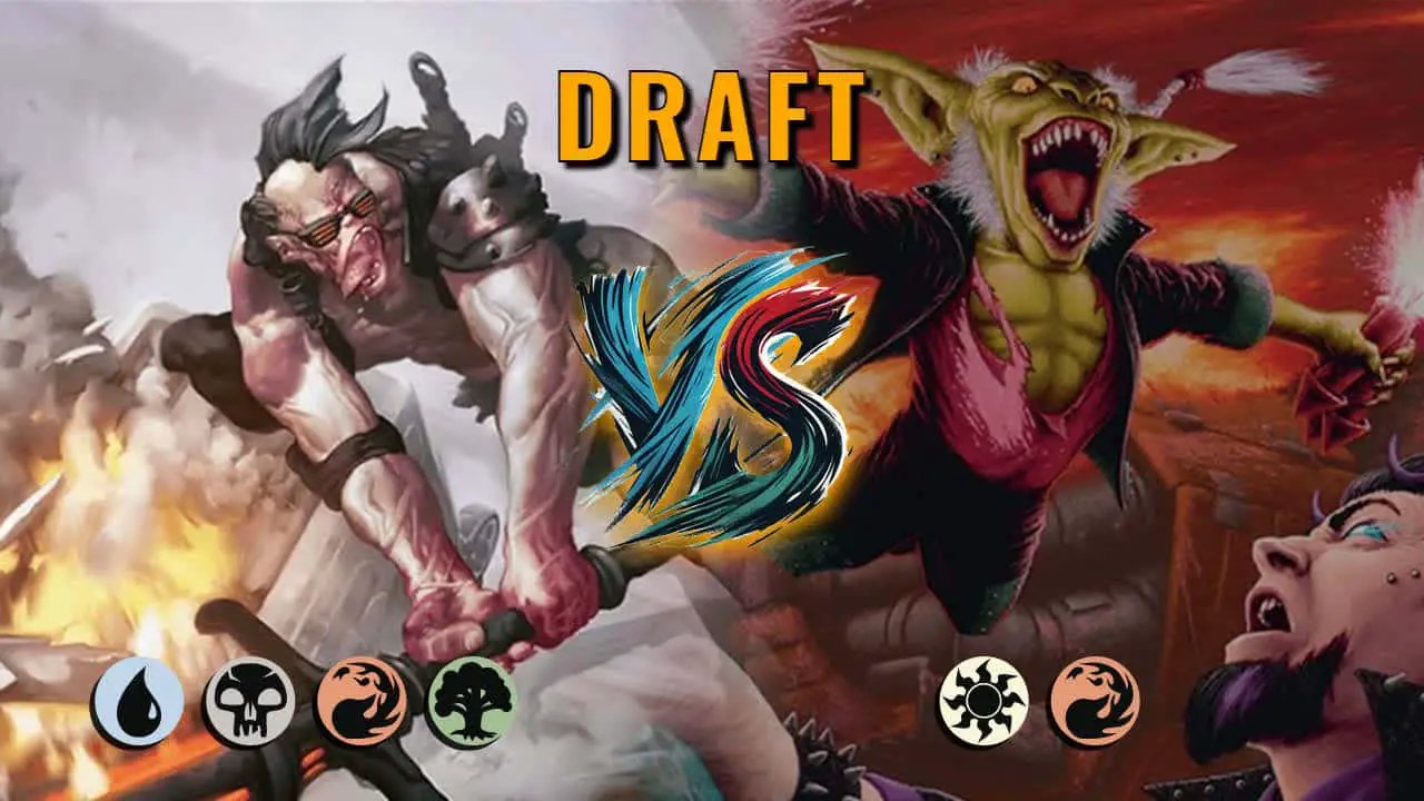 Watch MTG Arena Draft Video - UBRG Midrange by jerejv VS Boros Aggro by MTGNerdGirl - 875e13