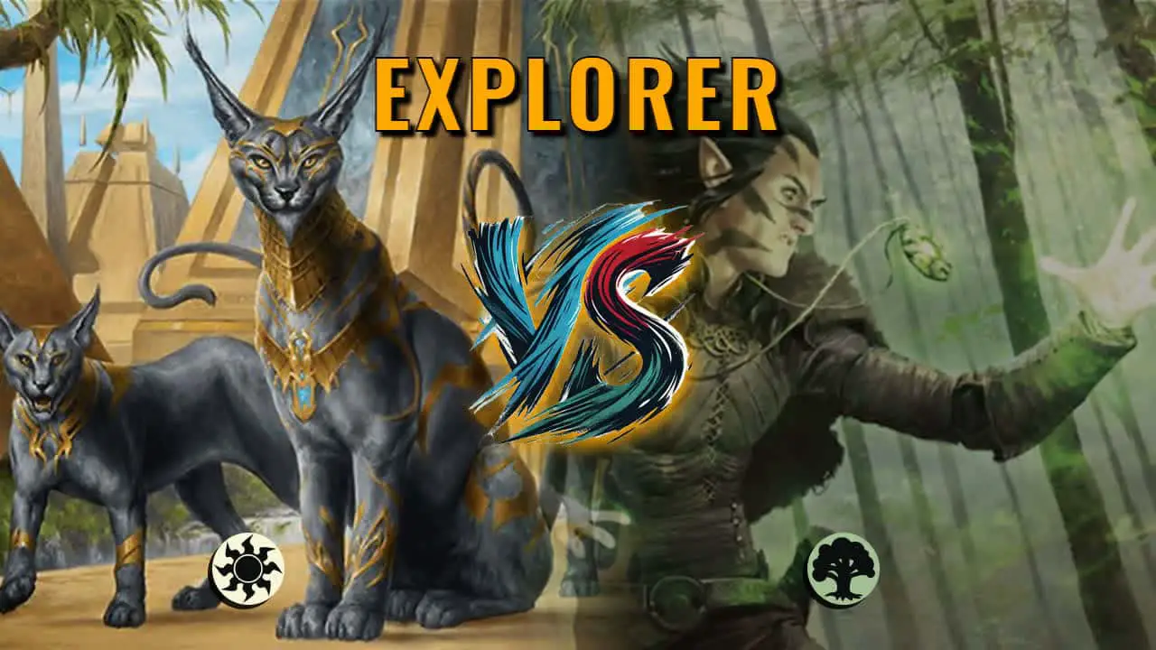 Watch MTG Arena Explorer Video - Mono White Aggro by Khat VS Mono Green Midrange by Raein - daa455