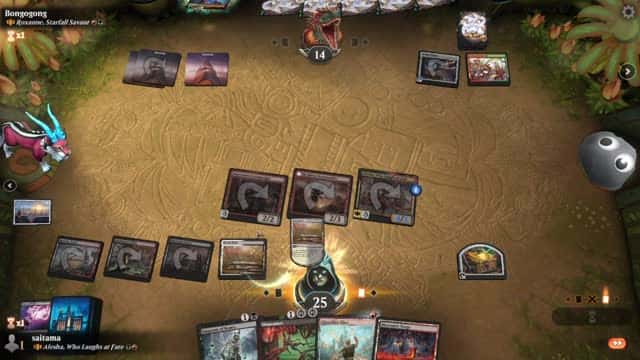 Watch MTG Arena Video Replay - Alesha, Who Laughs at Fate by saitama VS Roxanne, Starfall Savant by Bongogong - Historic Brawl