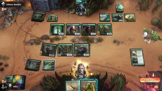 Watch MTG Arena Video Replay - Mono Green Midrange by utku VS Boros Midrange by Wdrbrn - Standard Ranked