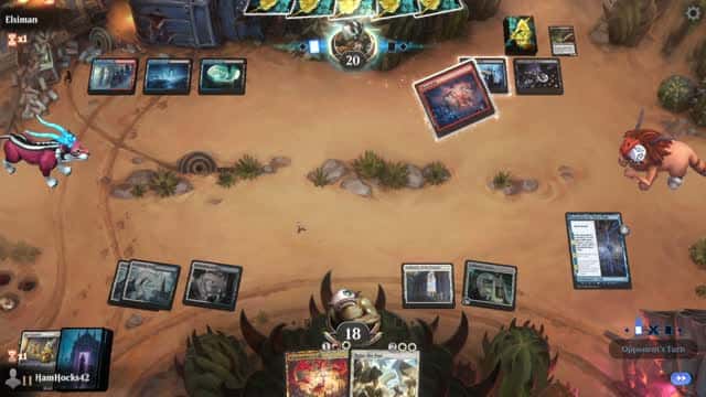 Watch MTG Arena Video Replay - Jeskai Midrange by HamHocks42 VS Grixis Midrange by Elsiman - Standard Play