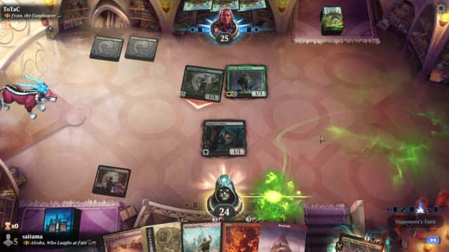 Watch MTG Arena Video Replay - Alesha, Who Laughs at Fate by saitama VS Fynn, the Fangbearer by ToTaC - Historic Brawl