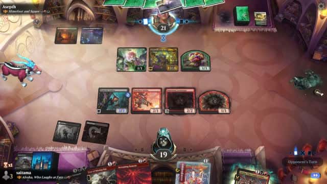 Watch MTG Arena Video Replay - Alesha, Who Laughs at Fate by saitama VS Slimefoot and Squee by Asepth - Historic Brawl