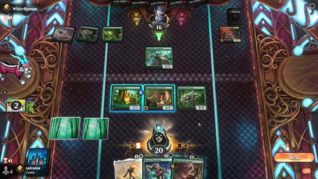 Watch MTG Arena Video Replay - Selesnya Aggro by saitama VS Temur Aggro by WhiteHuman - Premier Draft Ranked