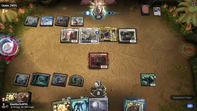 Watch MTG Arena Video Replay - Temur Midrange by HamHocksMTG VS 5 Color Aggro by LKaiju_2MTG - Explorer Play