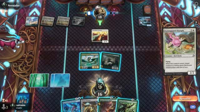 Watch MTG Arena Video Replay - Bant Aggro by saitama VS Azorius Midrange by Neenjafus - Premier Draft Ranked