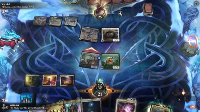 Watch MTG Arena Video Replay - Thalia and The Gitrog Monster by saitama VS Satya, Aetherflux Genius by Scav44 - Historic Brawl