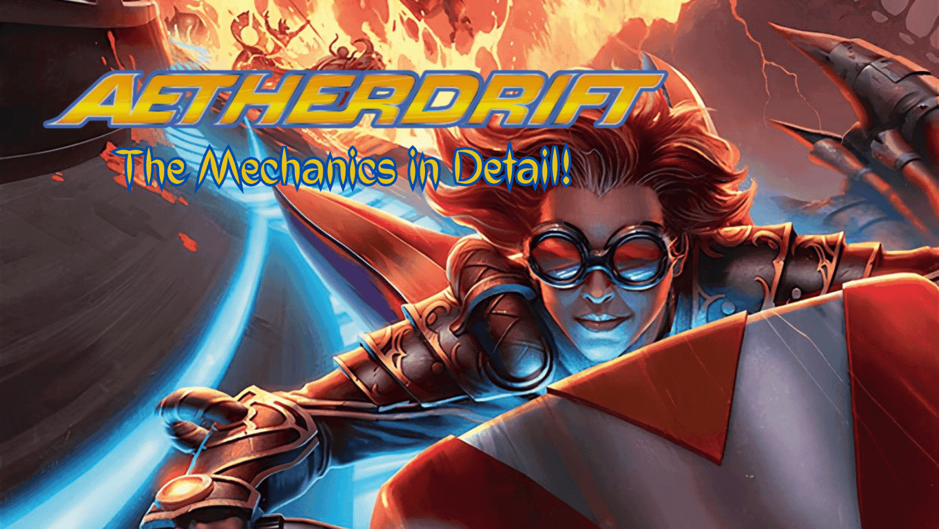 Explore the new Aetherdrift set for Magic: The Gathering! Discover key mechanics like Speed, Exhaust, Crew, Saddle, and Cycling to dominate your games.