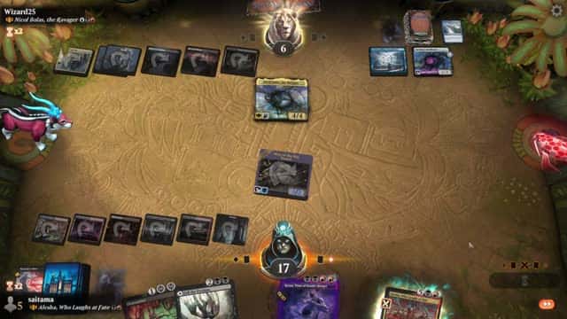 Watch MTG Arena Video Replay - Alesha, Who Laughs at Fate by saitama VS Nicol Bolas, the Ravager by Wizard25 - Historic Brawl