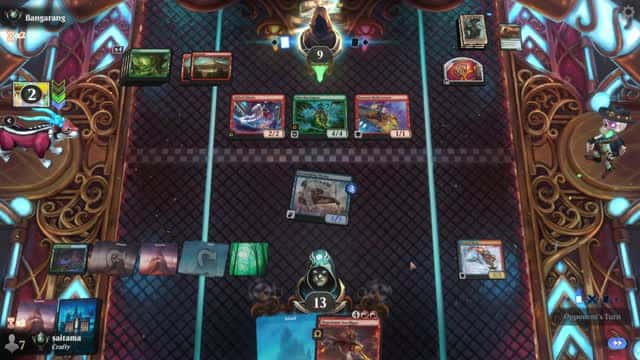 Watch MTG Arena Video Replay - Izzet Midrange by saitama VS Gruul Midrange by Bangarang - Premier Draft Ranked