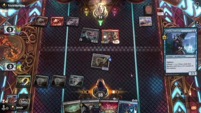 Watch MTG Arena Video Replay - Sultai Midrange by jerejv VS Rakdos Aggro by TrickShotKing - Premier Draft Ranked