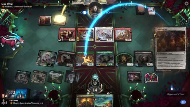 Watch MTG Arena Video Replay - Chatterfang, Squirrel General by saitama VS Arabella, Abandoned Doll by Mox Offal - Historic Brawl