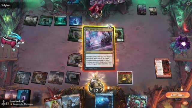 Watch MTG Arena Video Replay - Izzet Midrange by HamHocks42 VS Sultai Midrange by Sulphur - Historic Challenge Match