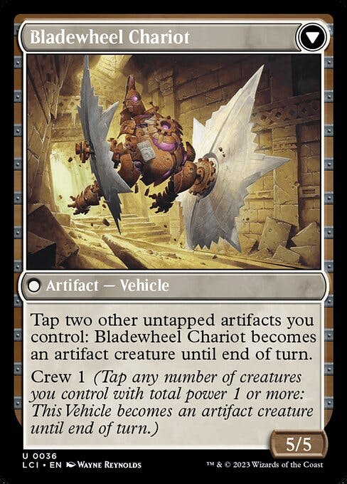 Magic the Gathering Card - Spring-Loaded Sawblades // Bladewheel Chariot - MTG Circle