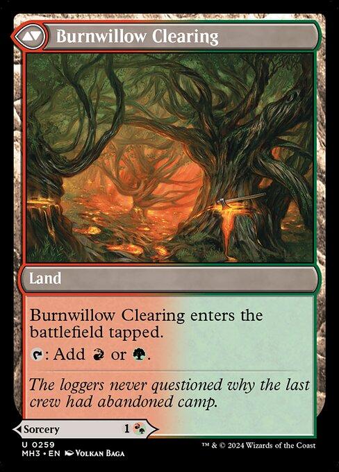 Magic the Gathering Card - Burnwillow Clearing - MTG Circle