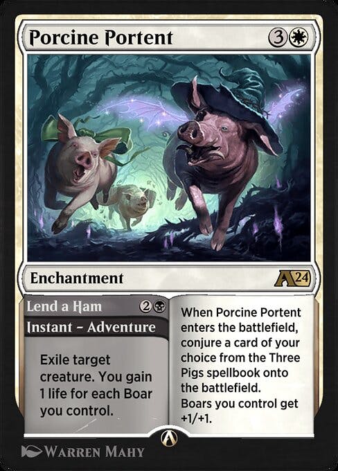 Magic the Gathering Card - Porcine Portent // Lend a Ham - MTG Circle