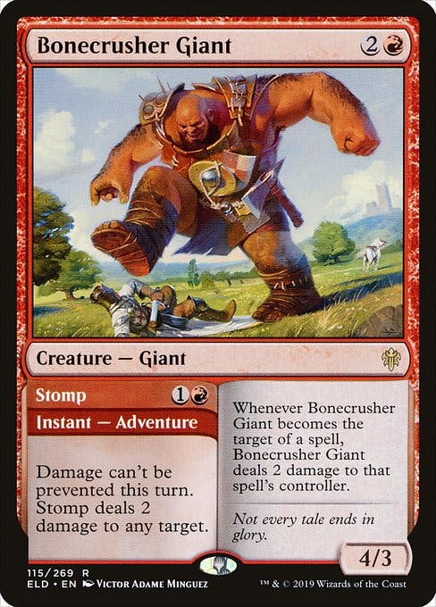 Magic the Gathering Card - Bonecrusher Giant // Stomp - MTG Circle